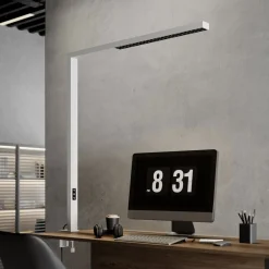 Arcchio LED-klemmelampe Jolinda, hvit, metall, dimbar| Kontorbelysning|Led-Innendørs