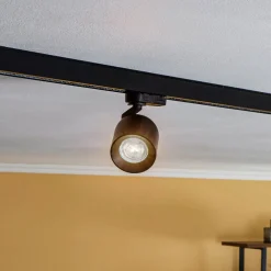 Arcchio skinnespot Brinja, svart, Ø 7 cm, 3-fase| Kontorbelysning|Skinnesystem