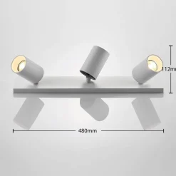 Arcchio spotlight Brinja, sett med 2, hvit, kantet, 3 lyskilder, GU10| Butikkbelysning|Design- Og Hotellbelysning