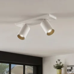 Arcchio spotlight Brinja, hvit, kantet, Ø 6 cm, 2 lyskilder, GU10| Butikkbelysning|Design- Og Hotellbelysning