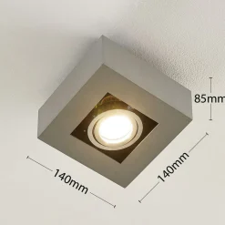 Arcchio spotlight Vince, 14 x 14 cm, sølv, metall, GU10| Kontorbelysning|Spotter I Tak