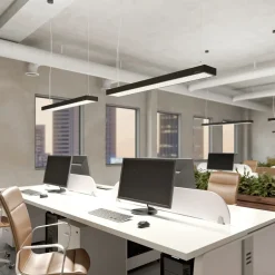 Arcchio Susi LED-hengelampe til kontor, svart, 120 cm, 4000K, DALI Best