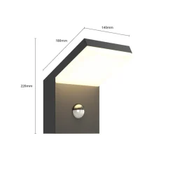 Arcchio utendørs LED-vegglampe Yolena, sensor, antrasitt, aluminium| Kommersiell Utebelysning|Vegglamper Med Sensor
