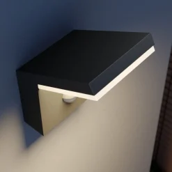 Arcchio utendørs LED-vegglampe Yolena, sensor, antrasitt, aluminium| Kommersiell Utebelysning|Vegglamper Med Sensor