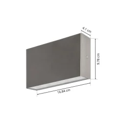 Arcchio utendørs LED-vegglampe Karline, 1060 lm, stål, IP65| Kommersiell Utebelysning|Led-Utendørs