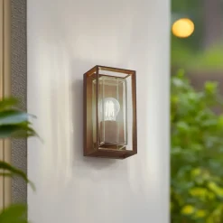 Arcchio utendørs vegglampe Ismera, rustfarget, IP65, glass, E27 Discount