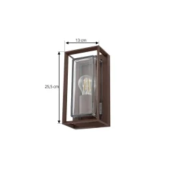 Arcchio utendørs vegglampe Ismera, rustfarget, IP65, glass, E27 Discount