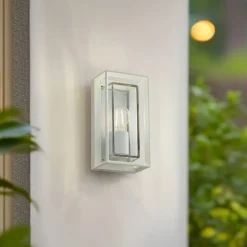 Arcchio utendørs vegglampe Ismera, hvit, IP65, glass, E27 Hot