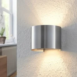 Arcchio vegglampe Zuzana, rund, aluminiumsfarget, G9, 13 cm bred| Design- Og Hotellbelysning