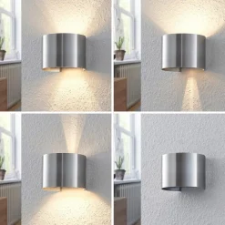 Arcchio vegglampe Zuzana, rund, aluminiumsfarget, G9, 13 cm bred| Design- Og Hotellbelysning