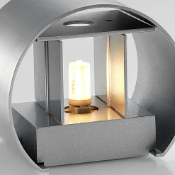 Arcchio vegglampe Zuzana, rund, aluminiumsfarget, G9, 13 cm bred| Design- Og Hotellbelysning