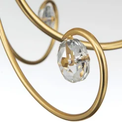 ORION Ariane lysekrone, gullfarget, Ø 50 cm, krystall, 3 lyskilder.