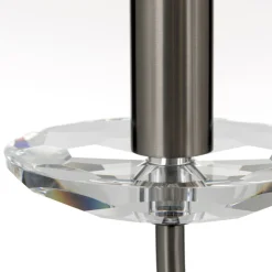 ORION Ariane lysekrone, nikkelfarget, Ø 50 cm, krystall, 3 lyskilder. Hot