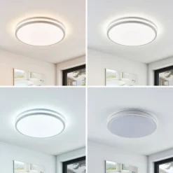 Lindby Arnim LED-taklampe, hvit, plast, Ø 49 cm, IP44 Online