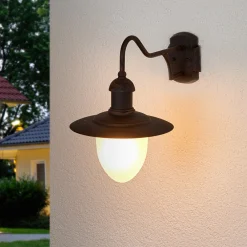 Lucide Aruba utendørs vegglampe, Ø 25 cm, rustbrun Sale