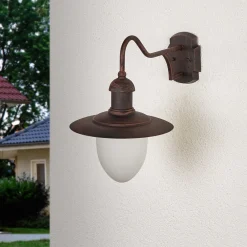 Lucide Aruba utendørs vegglampe, Ø 25 cm, rustbrun Sale