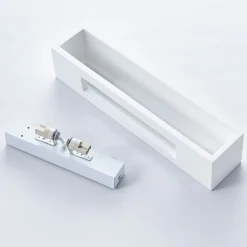 Lindby Arya vegglampe, opp/ned, hvit, gips, G9, 2 lyskilder, lakkerbar New