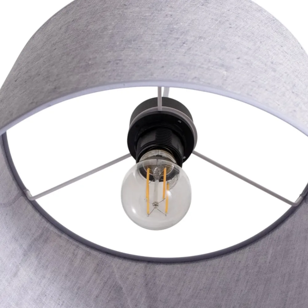 EMIBIG LIGHTING Ascot pendellampe, Ø 38 cm, grå, stoff, desentralisert| Pendellamper