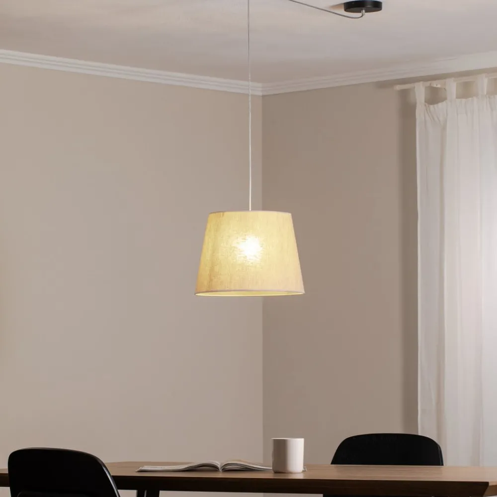 EMIBIG LIGHTING Ascot pendellampe, beige, Ø 38 cm, stoff, desentralisert| Pendellamper