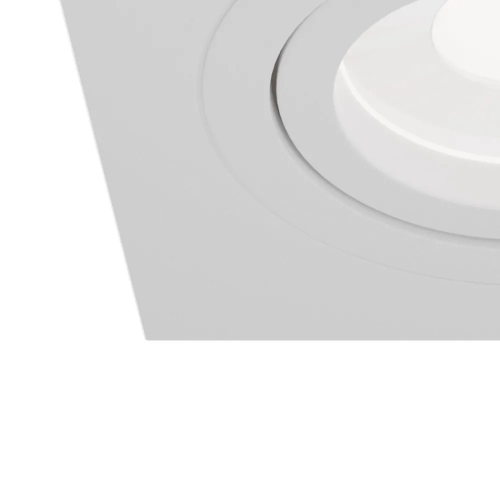 Maytoni Atom downlight, GU10, hvit, kantet ramme Clearance