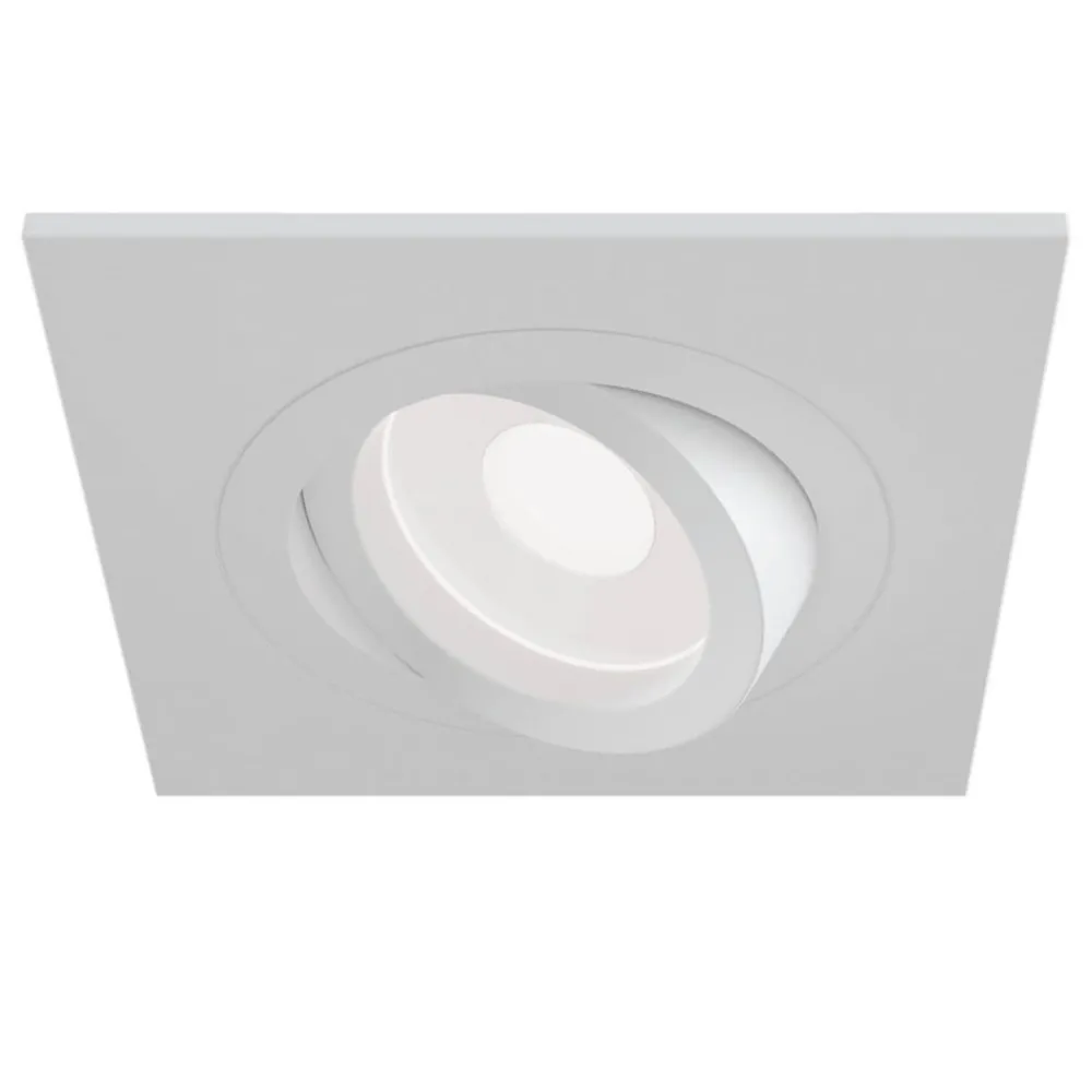 Maytoni Atom downlight, GU10, hvit, kantet ramme Clearance