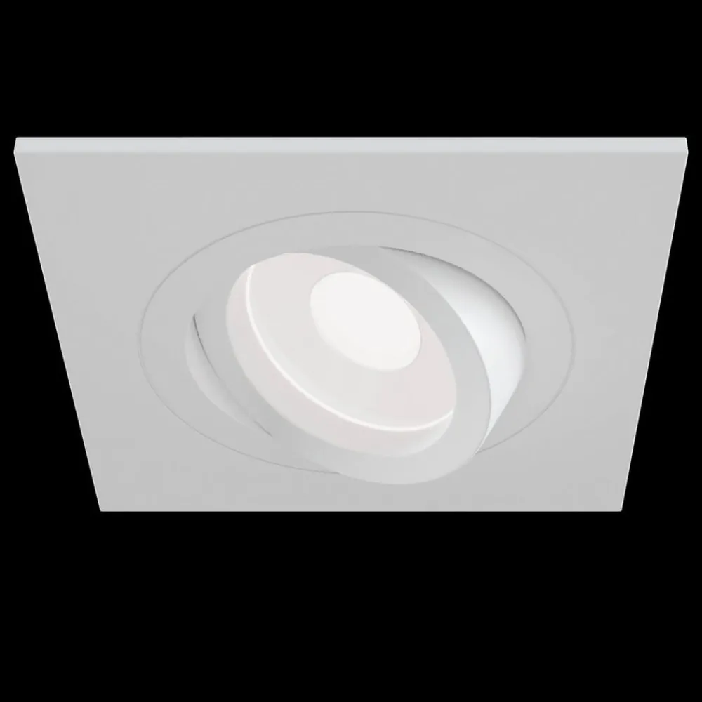 Maytoni Atom downlight, GU10, hvit, kantet ramme Clearance