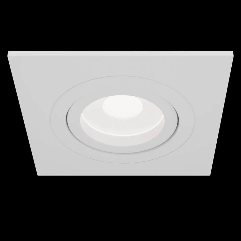 Maytoni Atom downlight, GU10, hvit, kantet ramme Clearance