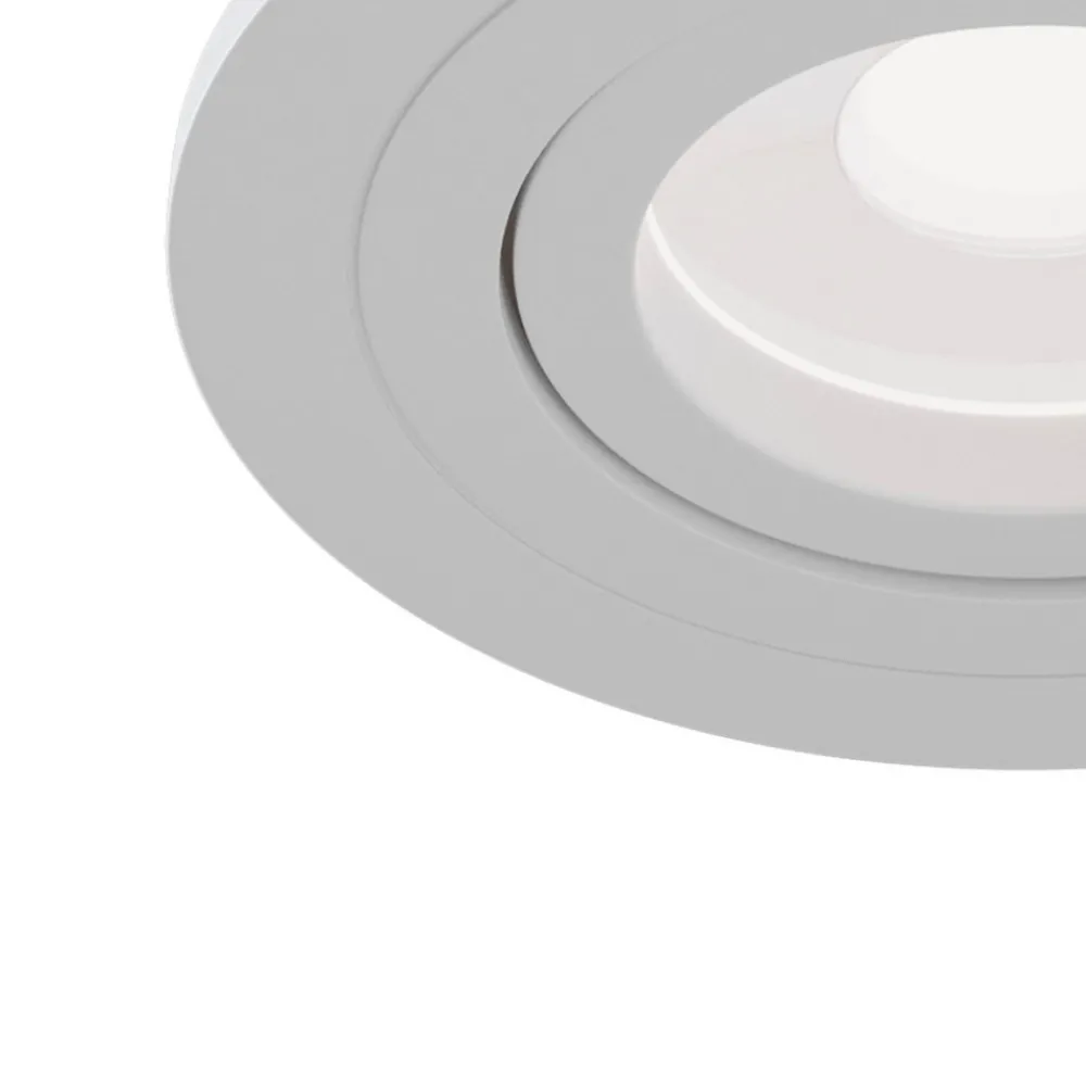 Maytoni Atom downlight, GU10, hvit, rund ramme New