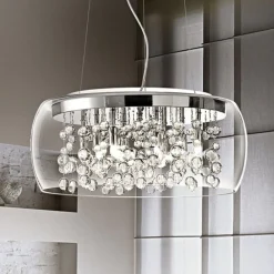 Ideallux Audi pendellampe i gjennomsiktig glass, Ø 50 cm| Pendellamper