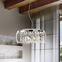 Ideallux Audi pendellampe i gjennomsiktig glass, Ø 50 cm| Pendellamper