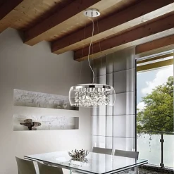 Ideallux Audi pendellampe i gjennomsiktig glass, Ø 50 cm| Pendellamper