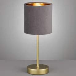 FISCHER & HONSEL Aura bordlampe, fot gull, skjerm grå/gull| Bordlamper