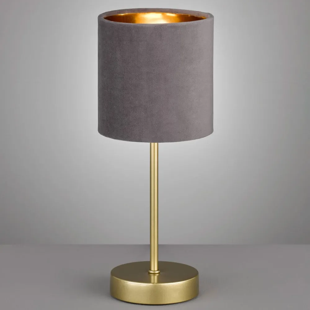 FISCHER & HONSEL Aura bordlampe, fot gull, skjerm grå/gull| Bordlamper