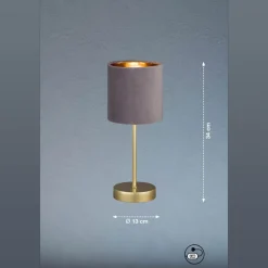 FISCHER & HONSEL Aura bordlampe, fot gull, skjerm grå/gull| Bordlamper