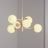 Domiluce Aurora hengelampe, beige, Ø 60 cm, 6 lyskilder, glass, E14 Outlet