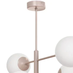 Domiluce Aurora hengelampe, beige, Ø 60 cm, 6 lyskilder, glass, E14 Outlet