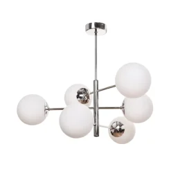 Domiluce Aurora hengelampe, krom, Ø 60 cm, 6 lyskilder, glass, E14| Pendellamper