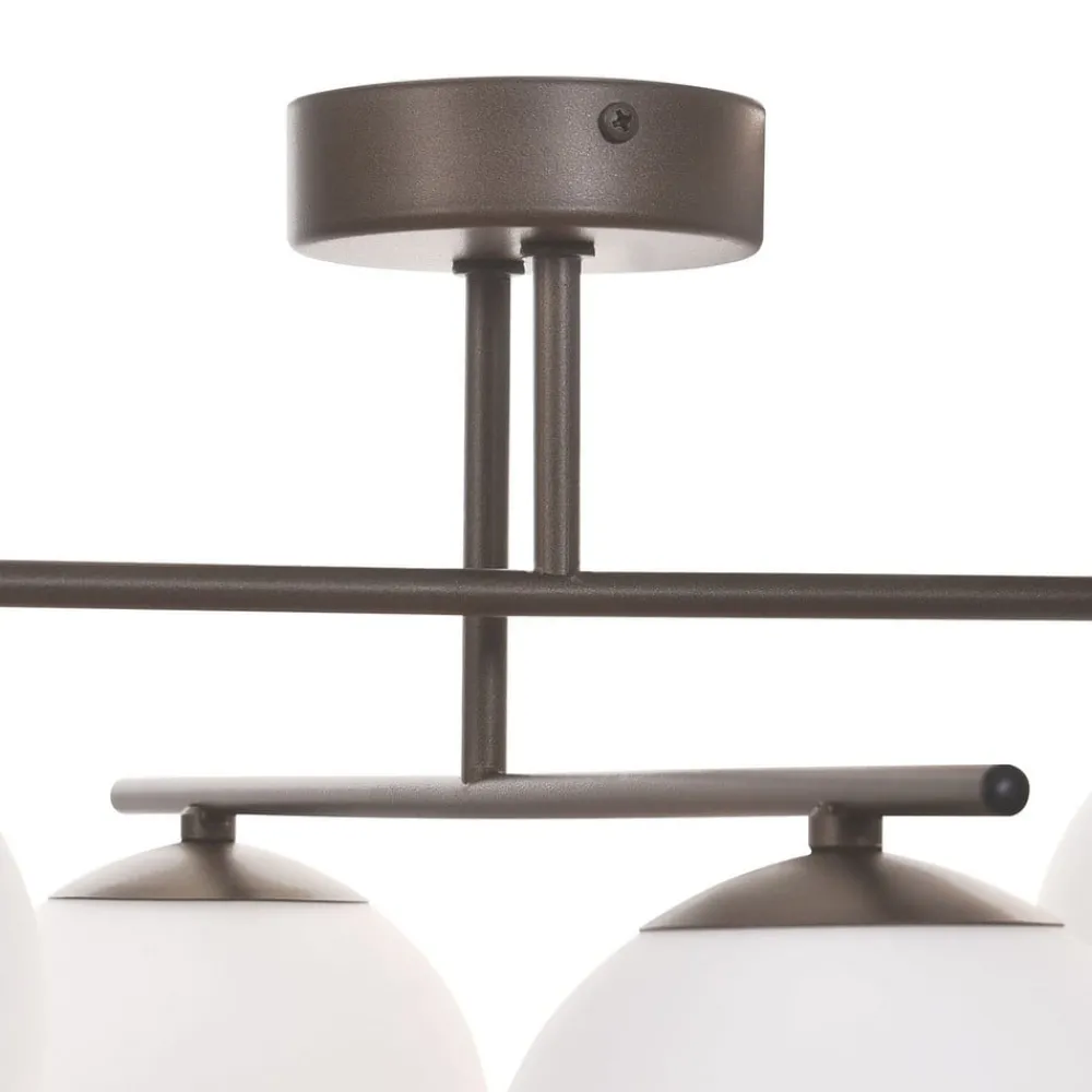 Domiluce Aurora taklampe, brun, Ø 50 cm, 4 lyskilder, glass, E14 Hot