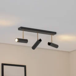 Luminex Axion taklampe, 3 lyskilder, svart/gull, lang, stål| Spotter I Tak