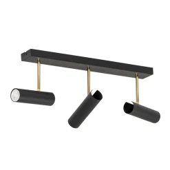 Luminex Axion taklampe, 3 lyskilder, svart/gull, lang, stål| Spotter I Tak