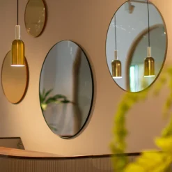 AYTM Circum speil, klar / gråbrun, Ø 70 cm, glass, tre New