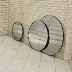 AYTM Circum-speil, klar / svart, Ø 50 cm, glass, MDF-tre