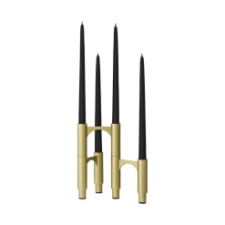 AYTM Compono lysestake, gull, h 12 cm, aluminium, sett med 3 stk Best