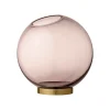 AYTM Vase Globe, Ø 17 cm, rosa / gullfarget, glass, stål| Møbel Og Interiør