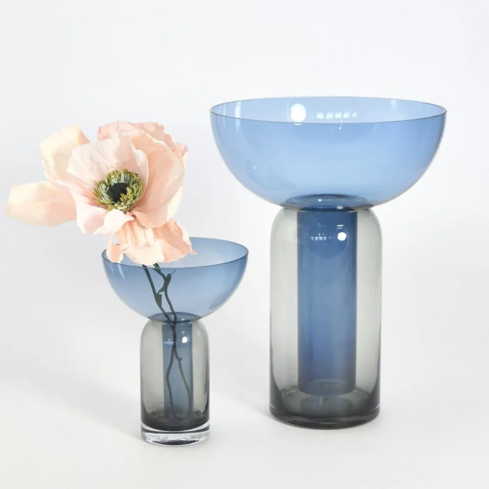 AYTM Vase Torus, blå, Ø 25 cm, høyde 33 cm, glass| Møbel Og Interiør
