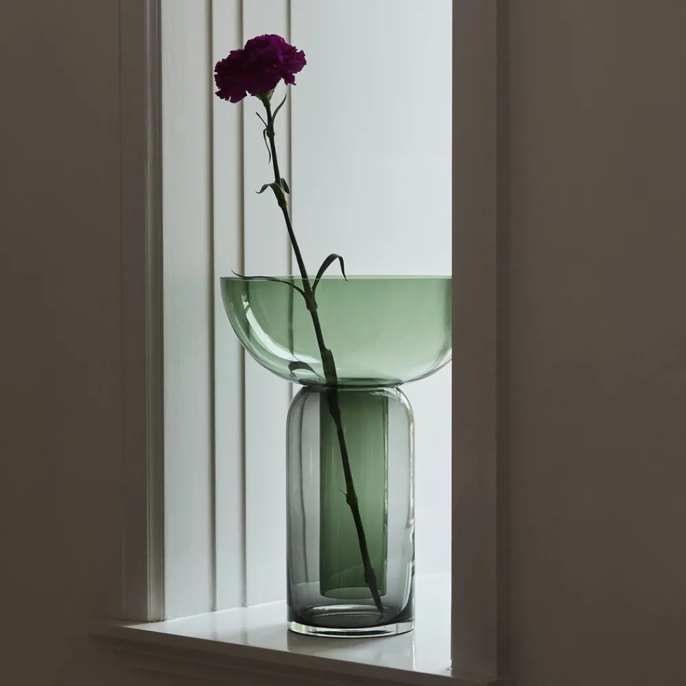 AYTM Vase Torus, grønn, Ø 25 cm, høyde 33 cm, glass