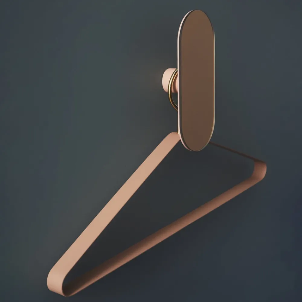 AYTM Veggkrok Ovali, speil, rosa, glass, tre, stål| Møbel Og Interiør