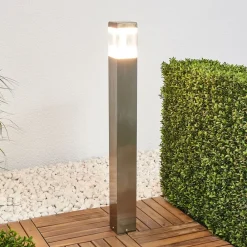 Lindby Baily - Gatelampe i stål med LED| Led-Utendørs|Gatebelysning, Pullert Belysning