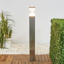 Lindby Baily - Gatelampe i stål med LED| Led-Utendørs|Gatebelysning, Pullert Belysning