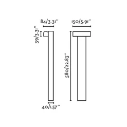 FARO BARCELONA Balic LED-sokkellampe, svart, aluminium, høyde 58 cm Hot